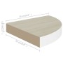 Wand-Eckregal 4 Stück MDF Eiche und weiß 25x25x3,8 cm von vidaXL, Regale und Regale - Ref: Foro24-326632, Preis: 41,52 €, Rab...
