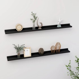 Estantes de pared 2 unidades negro 100x9x3 cm de vidaXL, Estantes y estanterías - Ref: Foro24-326665, Precio: 29,83 €, Descue...