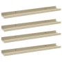 Wall shelves 4 units white and Sonoma oak 60x9x3 cm by vidaXL, Shelves and shelves - Ref: Foro24-326695, Price: 23,37 €, Disc...