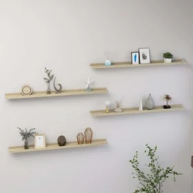 Wall shelves 4 units Sonoma oak 100x9x3 cm by vidaXL, Shelves and shelves - Ref: Foro24-326687, Price: 34,91 €, Discount: %