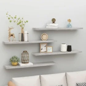 Floating wall shelf 4 pcs concrete gray MDF 120x23.5x3.8 cm by vidaXL, Shelves and shelves - Ref: Foro24-326608, Price: 75,49...