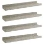 Wall shelves 4 units concrete gray 40x9x3 cm by vidaXL, Shelves and shelves - Ref: Foro24-326704, Price: 18,38 €, Discount: %