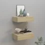Estantes de pared con cajón 2 uds MDF roble 40x23,5x10 cm de vidaXL, Estantes y estanterías - Ref: Foro24-330248, Precio: 84,...