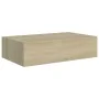 Wall shelves with drawer 2 pcs MDF oak 40x23.5x10 cm by vidaXL, Shelves and shelves - Ref: Foro24-330248, Price: 85,57 €, Dis...