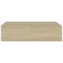 Wall shelves with drawer 2 pcs MDF oak 40x23.5x10 cm by vidaXL, Shelves and shelves - Ref: Foro24-330248, Price: 71,40 €, Dis...