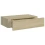 Wall shelves with drawer 2 pcs MDF oak 40x23.5x10 cm by vidaXL, Shelves and shelves - Ref: Foro24-330248, Price: 85,57 €, Dis...