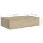 Wall shelves with drawer 2 pcs MDF oak 40x23.5x10 cm by vidaXL, Shelves and shelves - Ref: Foro24-330248, Price: 85,57 €, Dis...