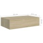 Wandregale mit Schublade 2 Stück MDF Eiche 40x23,5x10 cm von vidaXL, Regale und Regale - Ref: Foro24-330248, Preis: 71,40 €, ...