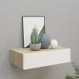 Wandregal aus Eiche und weißem MDF mit Schublade 40x23,5x10 cm von vidaXL, Regale und Regale - Ref: Foro24-330249, Preis: 52,...