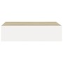 Oak and white MDF wall shelf with drawer 40x23.5x10 cm by vidaXL, Shelves and shelves - Ref: Foro24-330249, Price: 39,82 €, D...