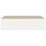 Oak and white MDF wall shelf with drawer 40x23.5x10 cm by vidaXL, Shelves and shelves - Ref: Foro24-330249, Price: 49,92 €, D...