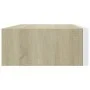 Oak and white MDF wall shelf with drawer 40x23.5x10 cm by vidaXL, Shelves and shelves - Ref: Foro24-330249, Price: 49,92 €, D...