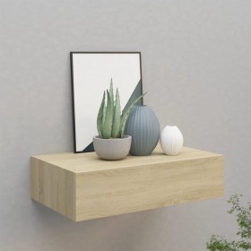 Wall shelf with oak MDF drawer 40x23.5x10 cm by vidaXL, Shelves and shelves - Ref: Foro24-330247, Price: 49,40 €, Discount: %