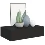 Black MDF wall shelf with drawer 40x23.5x10 cm by vidaXL, Shelves and shelves - Ref: Foro24-330243, Price: 42,53 €, Discount: %