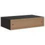 Black MDF wall shelf with drawer 40x23.5x10 cm by vidaXL, Shelves and shelves - Ref: Foro24-330243, Price: 42,53 €, Discount: %