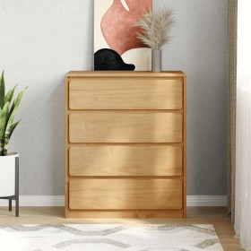 Cajonera SAUDA madera maciza de pino color roble 76,5x39x91 cm