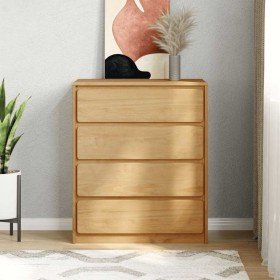 Cajonera SAUDA madera maciza de pino color roble 76,5x39x91 cm