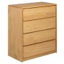 Cajonera SAUDA madera maciza de pino color roble 76,5x39x91 cm
