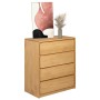 Cajonera SAUDA madera maciza de pino color roble 76,5x39x91 cm