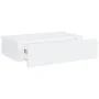 White MDF wall shelf with drawer 40x23.5x10 cm by vidaXL, Shelves and shelves - Ref: Foro24-330241, Price: 39,66 €, Discount: %