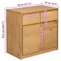 Aparador SAUDA madera maciza pino roble 80x43x75,5 cm