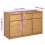 Aparador SAUDA madera maciza pino color roble 114x43x75,5 cm
