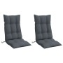 Cojines de silla respaldo alto 2 uds tela Oxford gris antracita