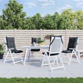 Cojines de silla respaldo alto 4 uds tela Oxford gris antracita Cojines de silla respaldo alto 4 uds tela Oxford gris antracita