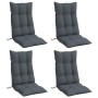 Cojines de silla respaldo alto 4 uds tela Oxford gris antracita