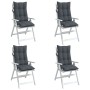 Cojines de silla respaldo alto 4 uds tela Oxford gris antracita