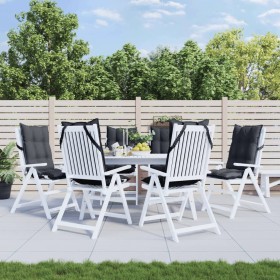 Cojines de silla respaldo alto 6 uds tela Oxford gris antracita Cojines de silla respaldo alto 6 uds tela Oxford gris antracita