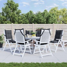 Cojines de silla respaldo alto 6 uds tela Oxford gris antracita Cojines de silla respaldo alto 6 uds tela Oxford gris antracita