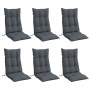 Cojines de silla respaldo alto 6 uds tela Oxford gris antracita