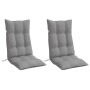 Cojines de silla con respaldo alto 2 uds tela Oxford gris