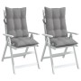 Cojines de silla con respaldo alto 2 uds tela Oxford gris