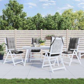 Cojines de silla con respaldo alto 4 uds tela Oxford gris Cojines de silla con respaldo alto 4 uds tela Oxford gris