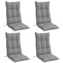 Cojines de silla con respaldo alto 4 uds tela Oxford gris
