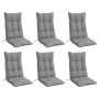 Cojines de silla con respaldo alto 6 uds tela Oxford gris
