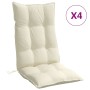 Cojines de silla respaldo alto 4 uds tela Oxford color crema