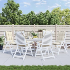 Cojines de silla respaldo alto 6 uds tela Oxford color crema Cojines de silla respaldo alto 6 uds tela Oxford color crema