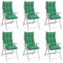 Cojines de silla con respaldo alto 6 uds tela Oxford verde