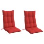 Cojines de silla con respaldo alto 2 uds tela Oxford rojo