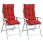 Cojines de silla con respaldo alto 2 uds tela Oxford rojo
