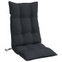 Cojines de silla con respaldo alto 2 uds tela Oxford negro
