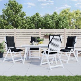 Cojines de silla con respaldo alto 4 uds tela Oxford negro Cojines de silla con respaldo alto 4 uds tela Oxford negro