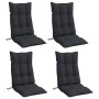 Cojines de silla con respaldo alto 4 uds tela Oxford negro
