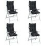 Cojines de silla con respaldo alto 4 uds tela Oxford negro