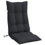 Cojines de silla con respaldo alto 4 uds tela Oxford negro