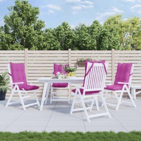 Cojines para silla con respaldo alto 4 uds tela Oxford rosa Cojines para silla con respaldo alto 4 uds tela Oxford rosa