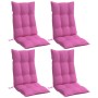 Cojines para silla con respaldo alto 4 uds tela Oxford rosa